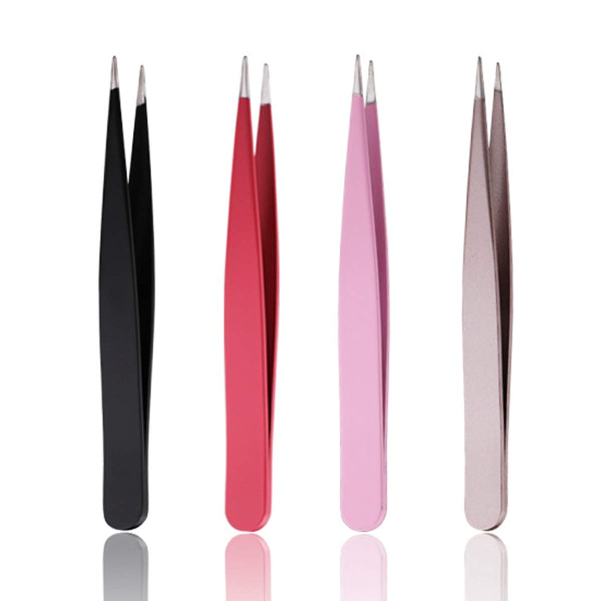 4-teiliges Augenbrauen-Pinzettenset Aus Edelstahl – Professionelle Beauty-Werkzeuge Für Zuhause