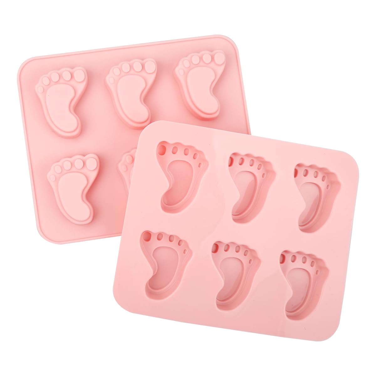 2Pcs Silicone Cake Molds, GLADFRESIT Baby Feet Chocolate Moulds Baking Molds for Making Muffin Jelly Candy Decoration DIY Gift Baby Party Supplies