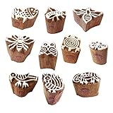 Tattoo Print Blocks Beautiful Small Animal Design Wood Stamps (Set of 10)