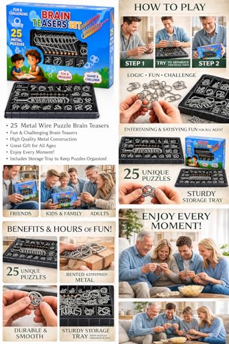 Image of Magicwand Stainless Steel 25 Pcs Metallic Intellectual Puzzles for All Age Groups【Pack of 1】