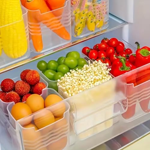 Image of TASMAX Fridge Storage Boxes, Plastic Fridge Containers, Fridge Accessories Items, ( Side Door Organizer PACK 6)