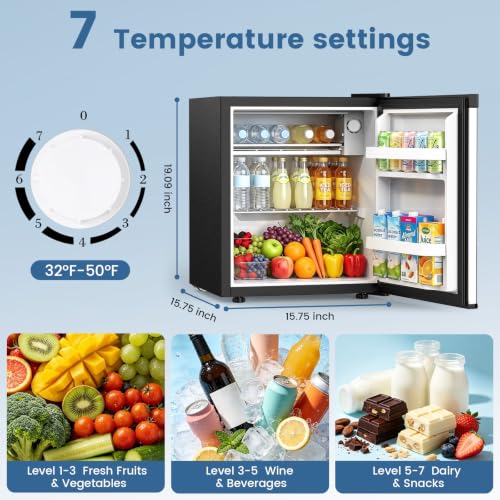 Image of Electactic 1.3 Cu.Ft Mini Fridge, Single Door Compact Refrigerator