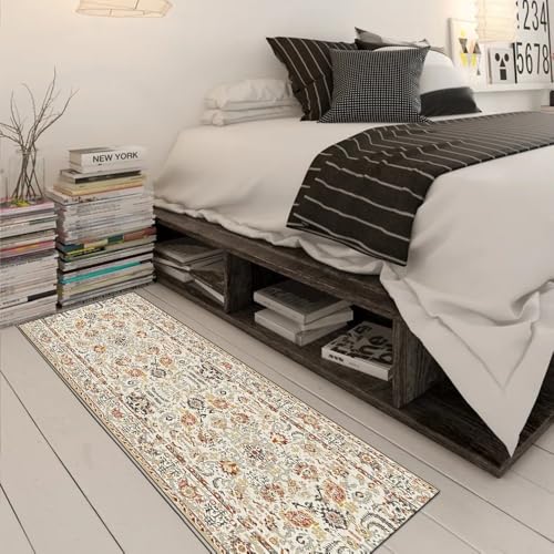 Alfombra beige antideslizante de 90x120 cm lavable para el pasillo de casa 3