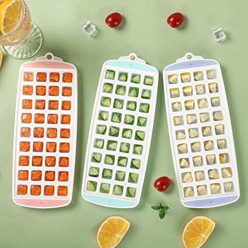 Small Ice Cube Trays With Lid - Mini Ice Trays For Freezer With Lid, Zdzdz 2 Pack Easy-Release Tiny Ice Trays - Make 72 Ice Cube,Stackable Ice Mold Set For Iced Coffee Whiskey Beverages Cocktails #TOP1