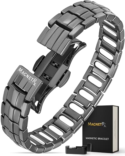 MagnetRX® Magnetarmband Herren – EllipseMAX 5X Stärke 5.000 Gauss-Magnete – Magnet Armband Herren aus Titan – verstellbares titan wrist magnetisches Armband – entworfen in den USA & patentiert