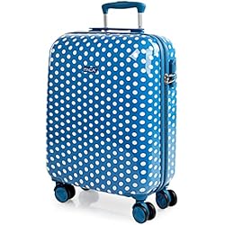 ITACA - Maletas de Viaje Cabina - Maleta Cabina Niña 55x40x20 - Maleta Infantil. Maleta Niña de Cabina con 4 Ruedas - Maletas de Viaje Infantiles 702450, Azul