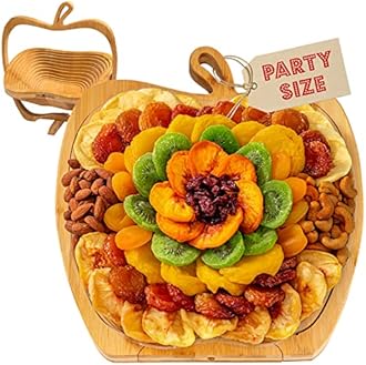 Dried Fruit and Nut Gift Basket, Healthy Assorted Natural Snack Gift Tray, Extra Large Variety Food Tray Party Platter- Easter, Holiday, Birthday, Sympathy, Office, Men, Woman, Him, Her Husband, Wife, Families, Bonnie and Pop