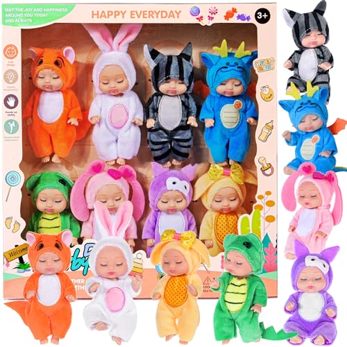8 muñecas mini baby animal 10.16 cm para niñas miniatura 1