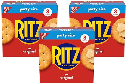 Image of RITZ Original Crackers, Snacks for Kids and Adults, Lunch Snacks, Party Size, 27.4 oz (Pack of 3)