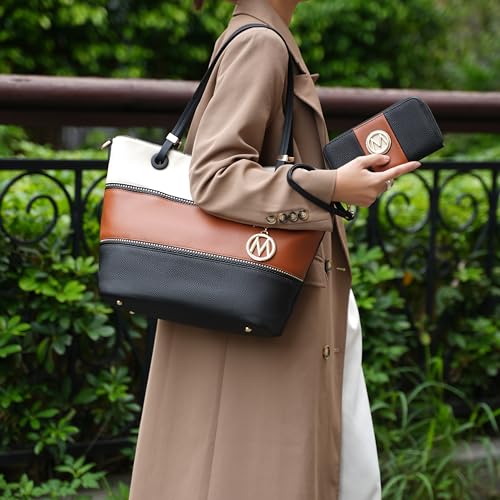 Bolso Tote para mujer con billetera a juego de cuero vegano miniatura 2