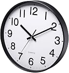 12 Inch Round Wall Clock Silent & Non-Ticking Simple Wall Clock Operated for Living Room Bedroom Kitchen (30 cm/ 12")