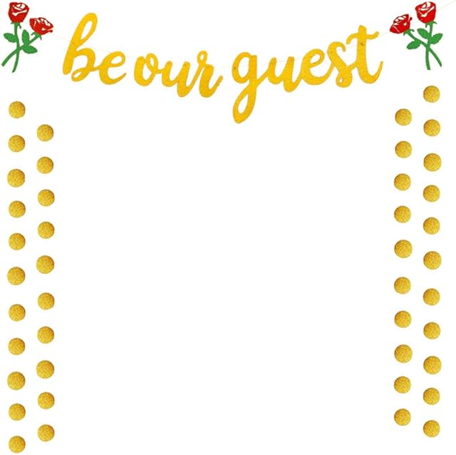 Amosfun Bachelorette Banner Bridal Shower Be Our Guest Hanging Banner Single Party Engagement Wedding Birthday Party Decorations