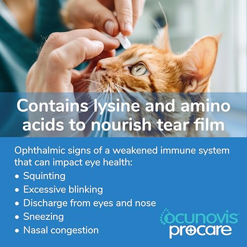 Sentrx Ocunovis ProCare Gel Eye Drops for Cats with Lysine, Eye Lube for Dogs, Patented BioHance for Dry Eyes, Allergies, 5 ml