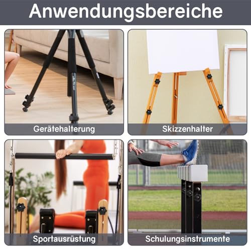 ORTAVA 10 Stück Sterngriffschraube, Schrauben mit Griff M6x40mm, Rändelschraube, Sternkopfschraube, Sterngriffmutter, Klemmknopf für Werkzeugmaschine, Maschine(Schwarz)