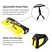 LVIOE Oversized Night-Vision Glasses, Wrap Around Style, Fit Over Regular Prescription Glasses with Flip Up Polarized Lens (Black Half Frame/Flip Up Yellow Lens)