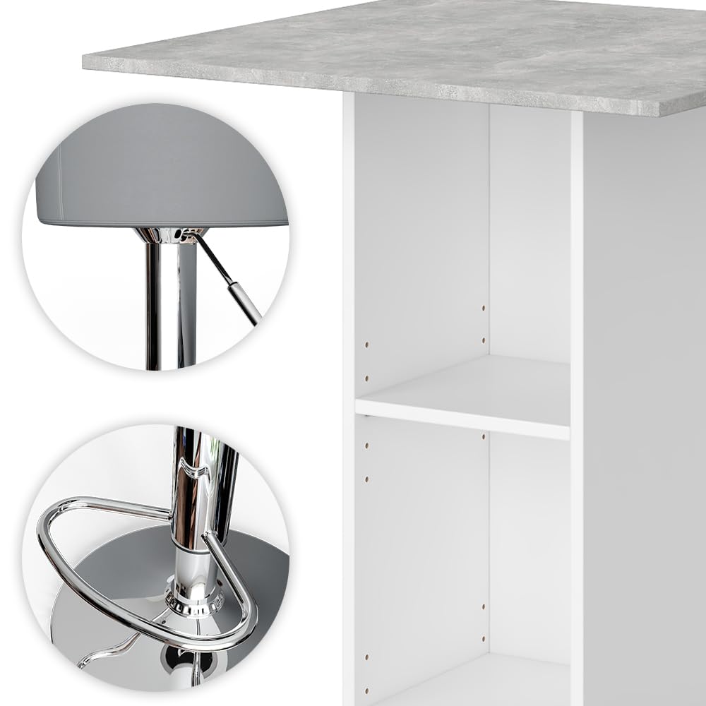 Tectake – Table de bar étroite industrielle 120 x 40 x 100,5 cm – Plateau MDF bois