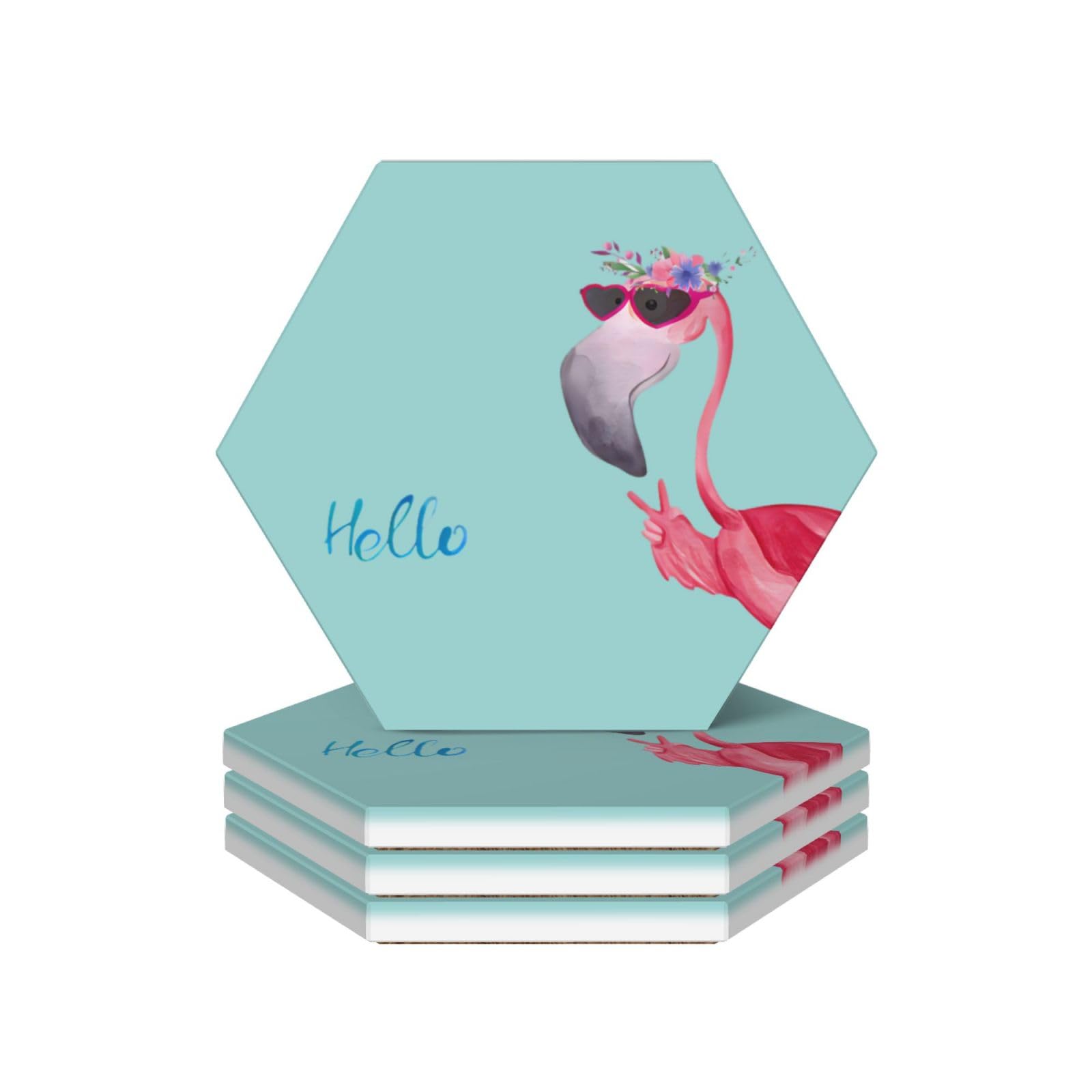 Dessous de verre céramique Flamingo anti-trace et anti-rayure pour meuble