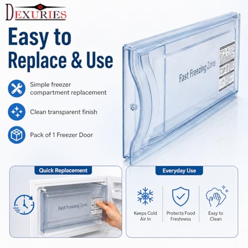 Image of DEXURIES Dual Layer Crystal Clear Freezer Door /Freezer Flap Compatible with LG Direct Cool Refrigerator 190L | Replacement Freezer Compartment Door | Part Code 3580JF1005 | Transparent (Pack of 1)