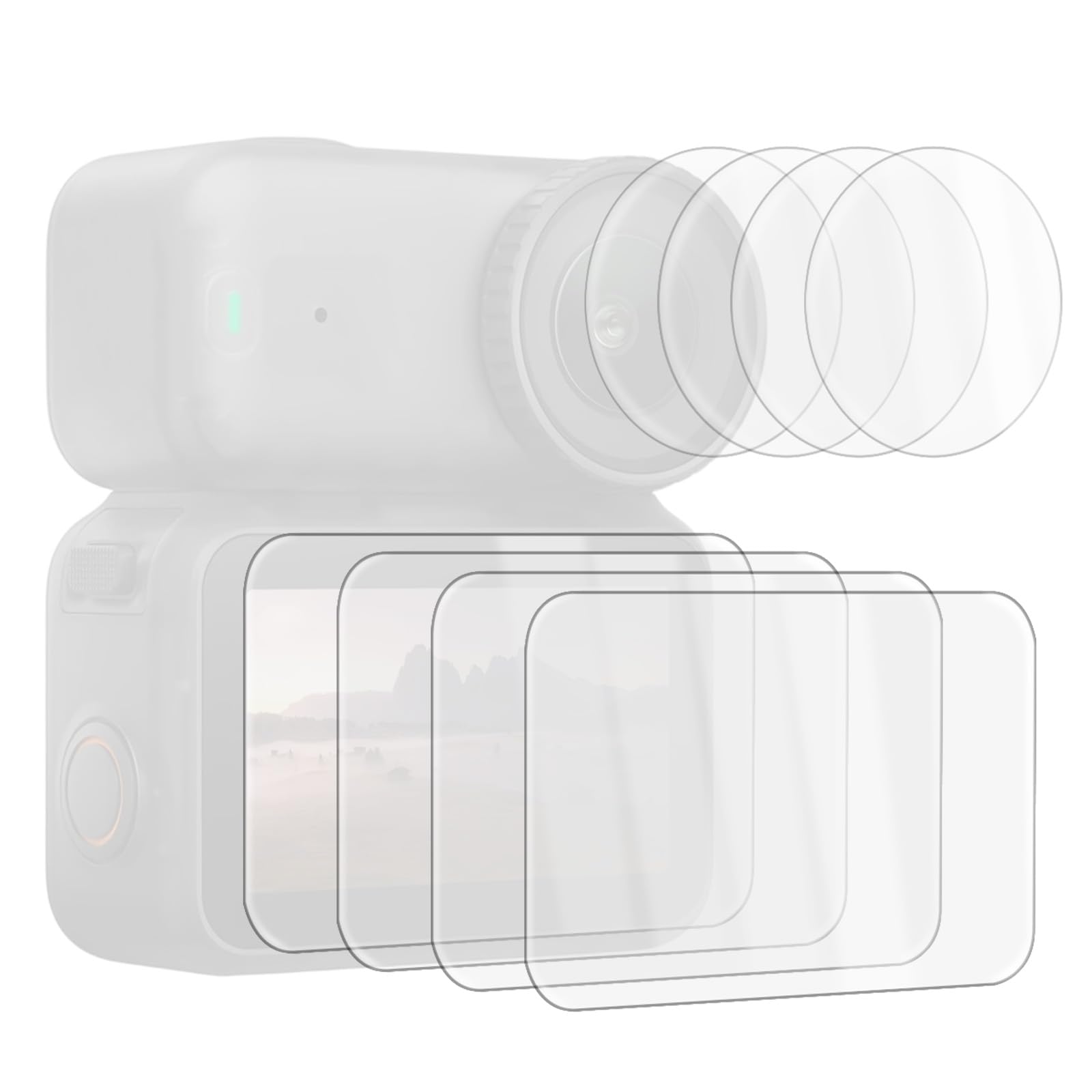 4 Set Pellicole Protettive per Dji Osmo Nano, Pellicola Protettiva Schermo Vetro Temperato Durezza Antigraffio 9H Pellicola Protettiva Obiettivo Ultra HD Senza Bolle Protezione