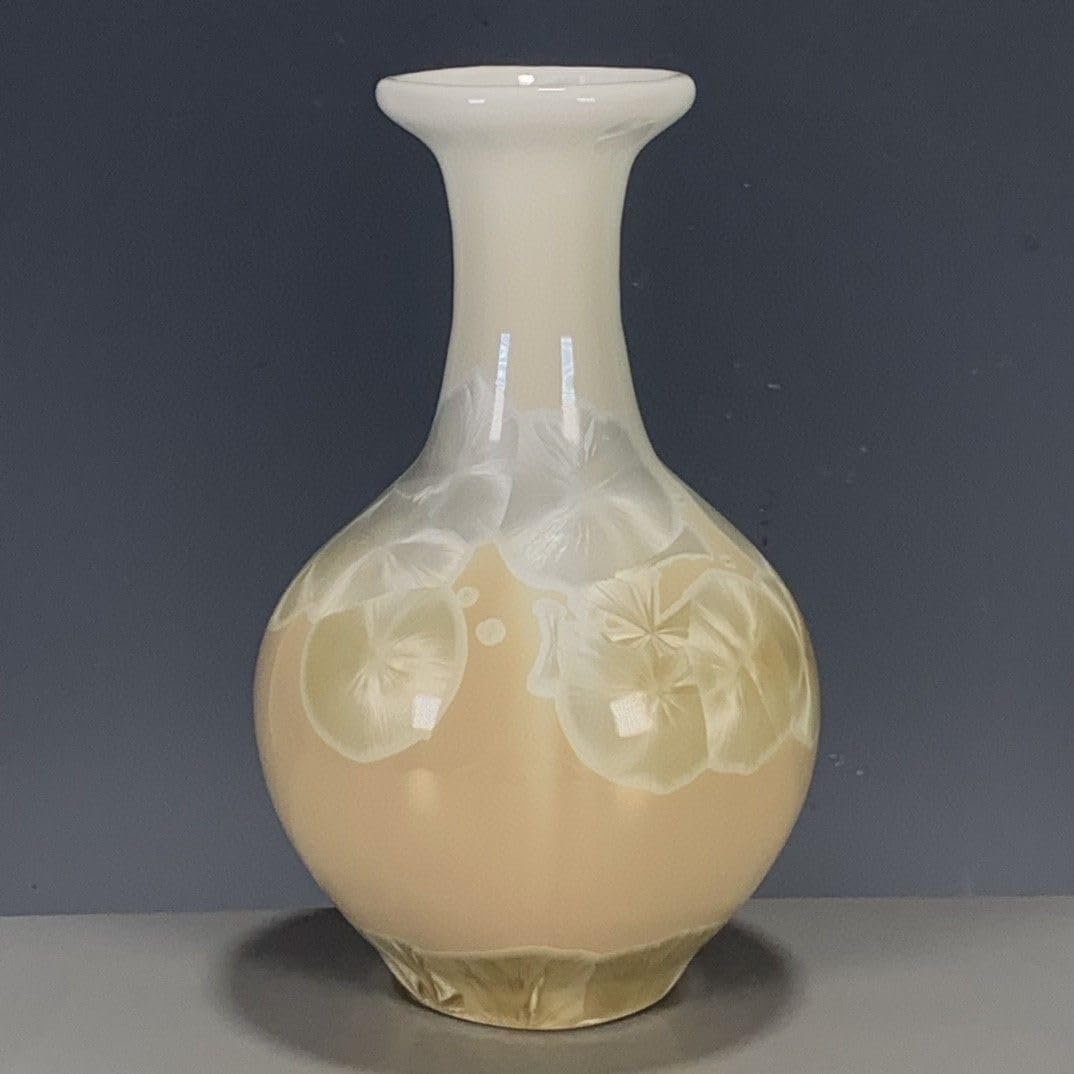 Bzgpmfud One Color Vase Desktop Modern Household Porcelain Qing Dynasty Yongzheng Year Crystal Kiln Yellow Glaze Vase