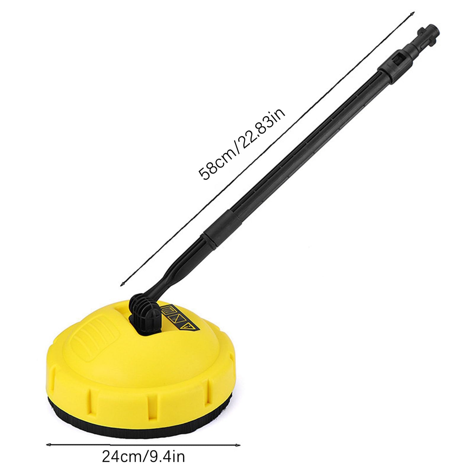 Accesorio de Hidrolavadora para Patio, Cepillo de Limpieza de Superficies para Hidrolavadora, Accesorios de Lavado con Boquilla de Chorro Giratoria para Terraza, Pared, Patio, Entrad 24cm Round Brush