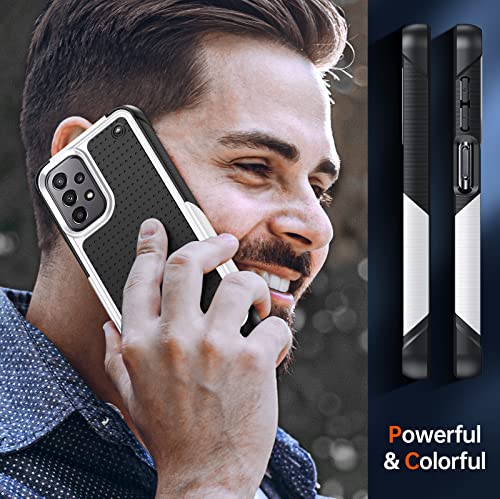 Leyi For Galaxy A23 5G Case, Samsung Galaxy A13/ A32/ A23 5G 4G/ A04S Case With 2 Pack Tempered Glass Screen Protectors, Dual Layer Hard Pc Back Protective Phone Case For Samsung A23 5G, White #TOP4