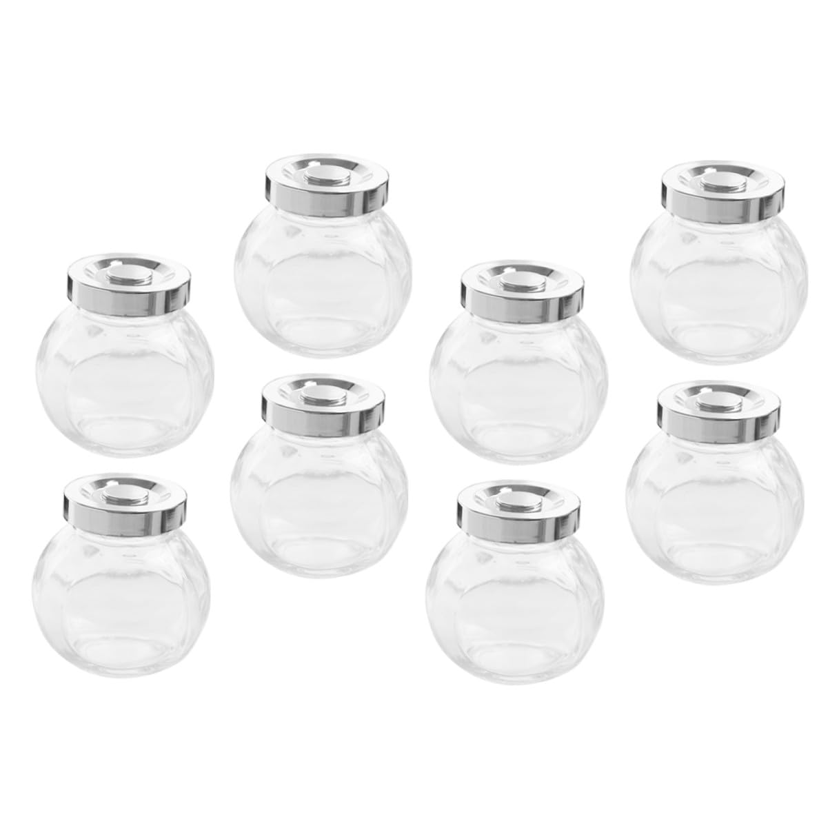 NUOBESTY Ideales para Conservar Cereales Frescos Herméticos 8 Frascos de Vidrio Transparente para Almacenar Alimentos, Tapa Sellada en Cocina