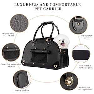 Dog-Carrier-Pet-Carrier-Dog-Purse-Foldable-Premium-PU-Leather-Cat-Carrier-Portable-Tote-Bag-Carrier-for-Cats-and-Small-Dogs-Black - Cucciolini Doodles   Dog-Carrier-Pet-Carrier-Dog-Purse-Foldable-Premium-PU-Leather-Cat-Carrier-Portable-Tote-Bag-Carrier-for-Cats-and-Small-Dogs-Black