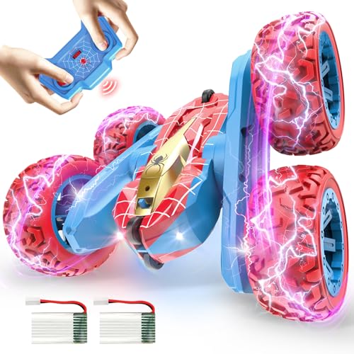 VRG Remote Control Car, RC Cars for 3 4 5 6 7 Year Old Boys, 360 Flip 4WD RC Stunt Cars with Cool Light Rechargeable Toys for Boys Ages 4-6 5-7 8-13 Birthday Xmas Gifts
