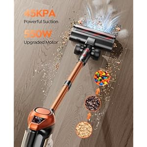 Cordless Vacuum Cleaner, 550W/45Kpa Vacuum Cleaners for Home with LED Screen, Max 60 Mins Runtime, Noise Reduction Tech, Anti-Tangle Stick Vacuum for Pet Hair Carpet and Hardfloor Cordless Vacuum Cleaner 550W45Kpa Vacuum Cleaners for Home with LED Screen Max 60 Mins Runtime Noise Reduction Tech Anti Tangle Stick Vacuum for Pet Hair Carpet and Hardfloor