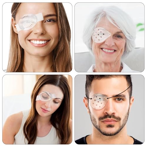 8 Stück Transparent Medizinisch Augenklappen Kunststoff Bequeme Augenmaske,Atmungsaktiv Augenklappe,Einstellbar,Geeignet für Die Postoperative Augenpflege,Geeignet für Kinder und Erwachsene