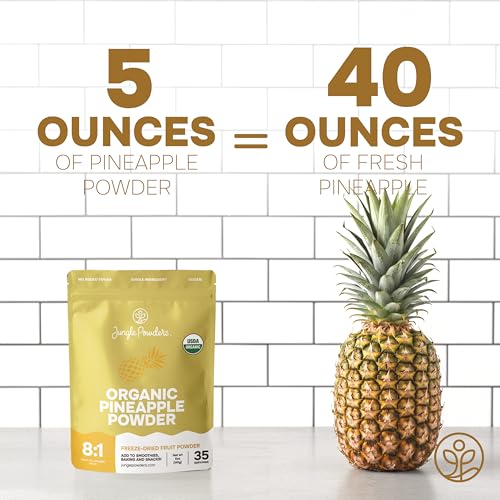 Pineapple Powder Organic 5 Ounce Bag USDA Certified & 3rd Party Lab Tested - Antioxidant Rich Smoothies Freeze Dried Pineapple Extract for Baking from Dried Pineapples - Non-GMO & Vegan Friendly - image 4