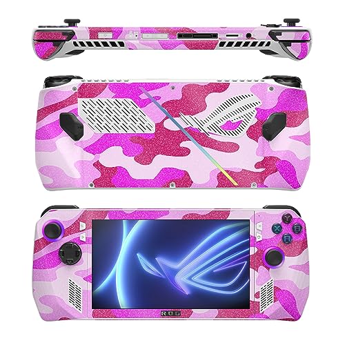 Image of MightySkins Glossy Glitter Skin Compatible with Asus ROG Ally - Pink Camo | Protective, Durable High-Gloss Glitter Finish | Easy to Apply, Remove, and Change Styles