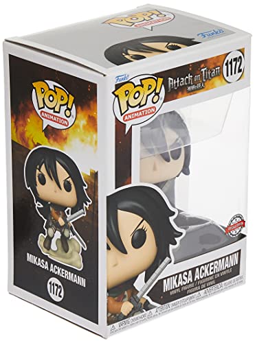 Funko! POP EXCLUSIVE AOT MIKASA ACKERMAN, Plain Red - Image 4