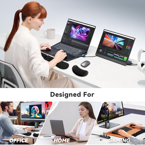 Image of Zibly Ergonomic Gel Keyboard Wrist Rest & Mousepad Rests for Computer, Silky Memory Foam for Typing (Black Combo)