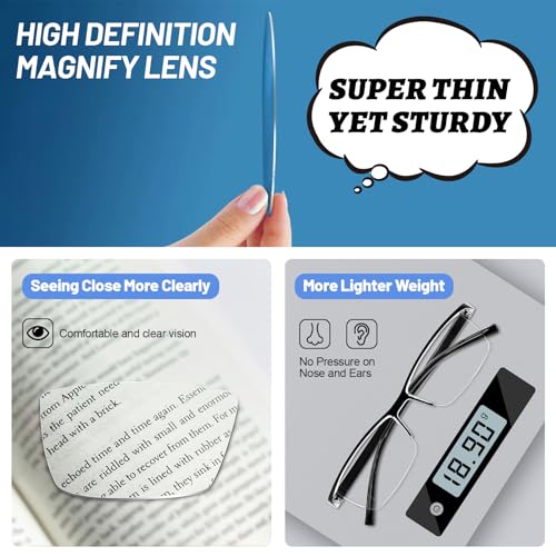 Image of 4 Packs Red Reading Glasses 3.5 Women's Blue Light Blocking Semi-rim Readers 1.00 1.50 2.00 2.50 3.00 3.50 4.00