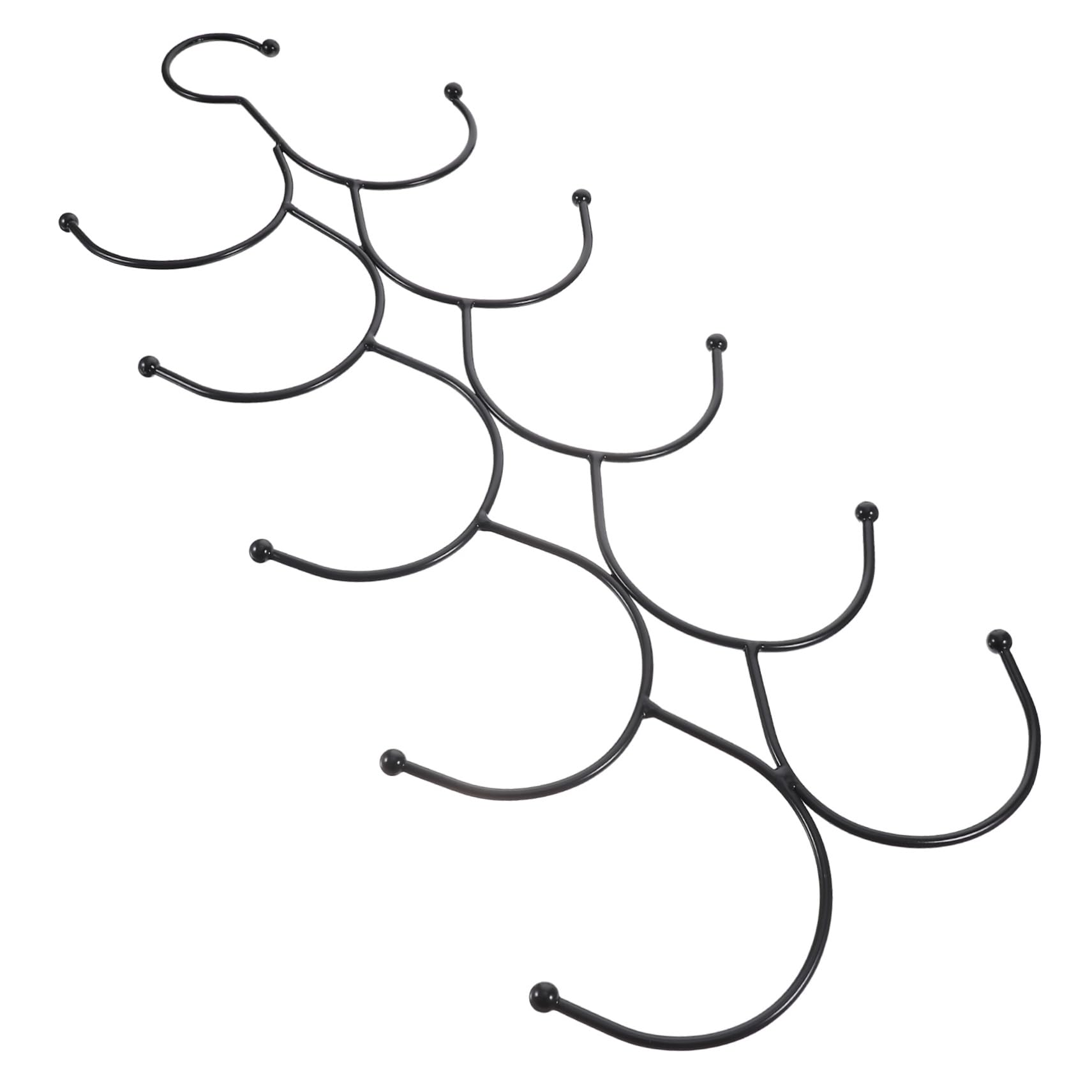 MUCKLILY Multifunctional Scarf Display Holder with Hooks Black Iron Coat Hanger Organizer for Scarves Ties and Bathrobes Material for Space Saving Storage