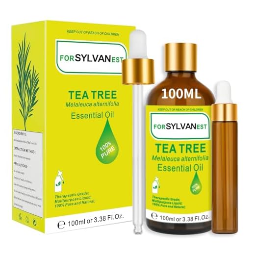 FORSYLVANEST Huile Essentielle de Tea Tree 100ML 100% Pure et Naturelle, Adaptée pour le Diffuseur, le Massage, le Bain, les Soins de la Peau et des Ongles, 3.38 Fl.Oz Huile Essentielle