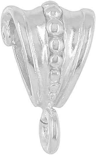 Vintage Sterling Silver Slider Pendant Clasp Bail Connector with Heavy Duty Open Loop