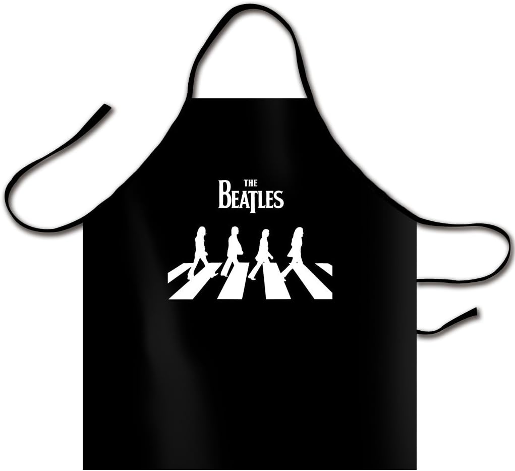 Kaylin Men's Adjustable Best Rock Band The Beatles Logo Bib Apron Canvas Chef Apron Cooking Apron Professional Apron