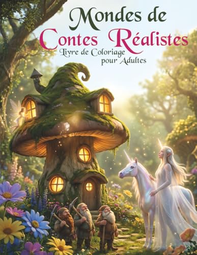 Mondes de contes réalistes-Livre de Coloriage pour Adultes: Livre de coloriage 3D avec animaux magiques, fées et licornes – le cadeau parfait pour les ... la détente et la réduction du stress.