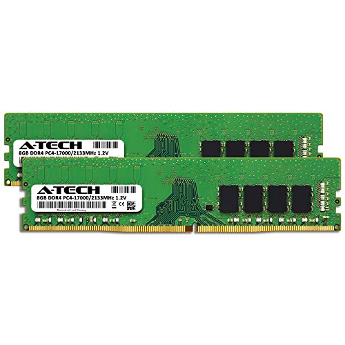 Image of A-Tech 16GB (2x8GB) DDR4 2133 MHz UDIMM PC4-17000 (PC4-2133P) CL15 DIMM Non-ECC Desktop RAM Memory Modules