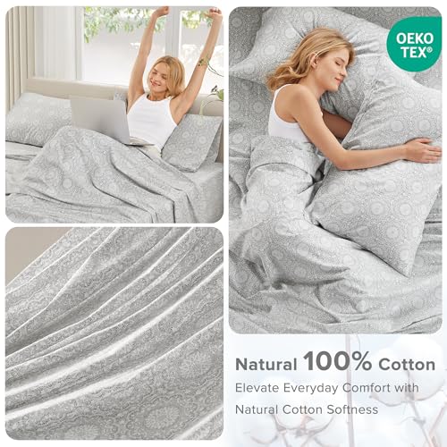Image of Comfort Spaces 100% Cotton Percale Sheets King Extra Deep Pocket 4 Piece