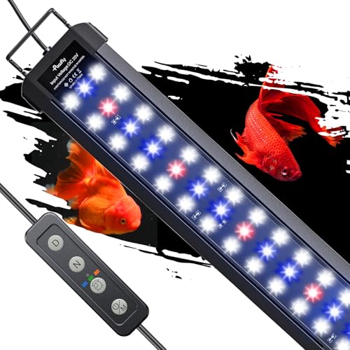 Image of Pawfly 21W Aquarium LED Light for 30 to 36 Inch Extendable Fish Tank Light with Full Spectrum Brilliant White Blue Red Lights with Daytime & Night Modes Timer Auto On /Off Adjustable Brightness