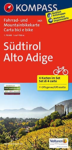 Südtirol - Alto Adige: Fahrrad- und Mountainbikekarte. GPS-genau. 1:70000 (KOMPASS-Fahrradkarten International, Band 3401)