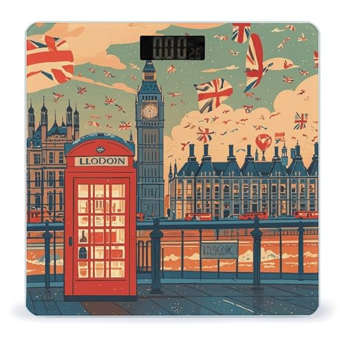Báscula de baño digital I Like London con vidrio templado miniatura 1