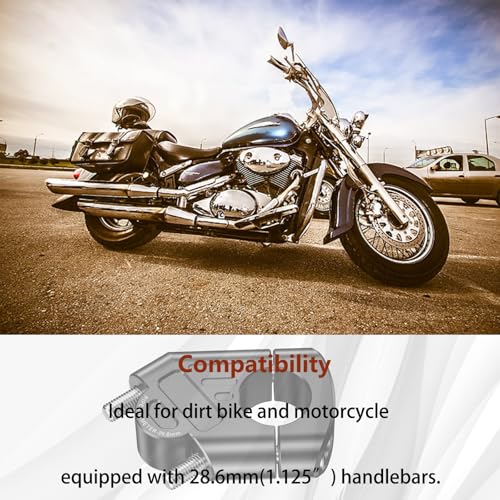 Image of LOKTENWO Aluminum Alloy 1.125 inch (28.6mm) Motorcycle Handlebar Risers | Universal Handlebar Mount Clamp Risers Compatible with Dirt Pit Bike
