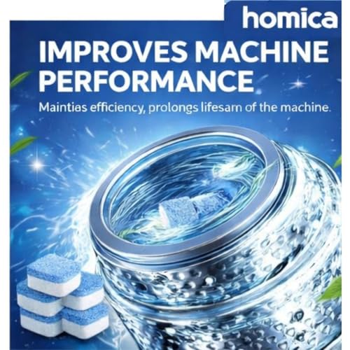 Image of Washing Machine Cleaner Tablets (16 Tablets) | Drum & Pipe Deep Cleaner |Removes Odour, Limescale & Residue | For Front Load & Top Load Fully Automatic Washing Machines | Fresh Scent