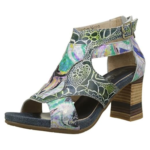 Laura Vita Celeste 038, Sandalia con Pulsera para Mujer, Azul (Jeans Jeans), 39 EU