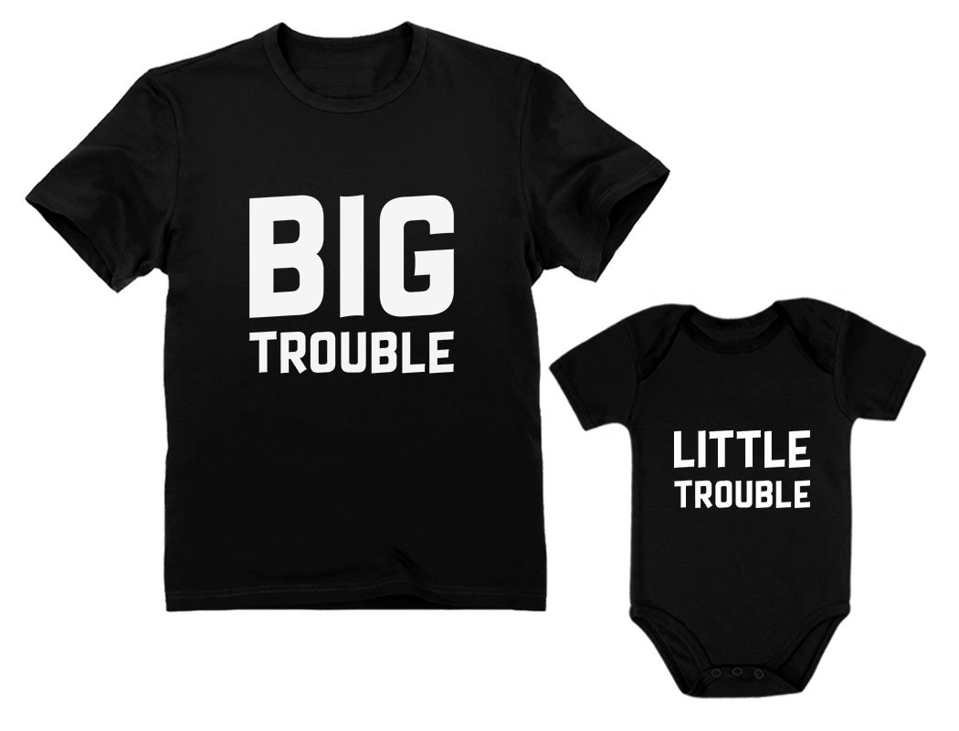 Dad & Baby Matching Set Big/Little Trouble Funny for Dad - Review, Price and Buying Guide